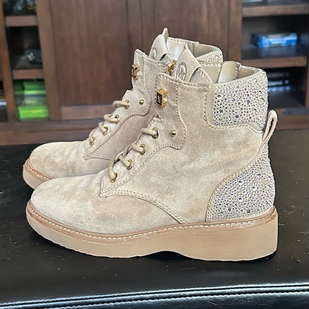 Michael Kors Beige/Tan Suede Ankle Booties